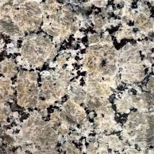 Granite or speckled stone surface with black and white mineral flecks and striations