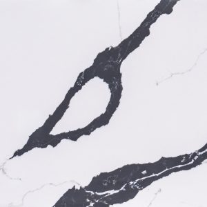 Satellite view of dark river channels with white ice and snow coverage