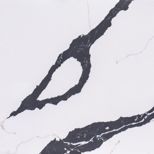 Satellite view of dark river channels with white ice and snow coverage