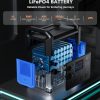 71KwFYIafKL._AC_SL1500_ Premium A-Class LiFePO4 battery specifications including UL certified, BMS battery management system, ABS flame retardant frame, 3500+ cycles, 2 years warranty for reliable power