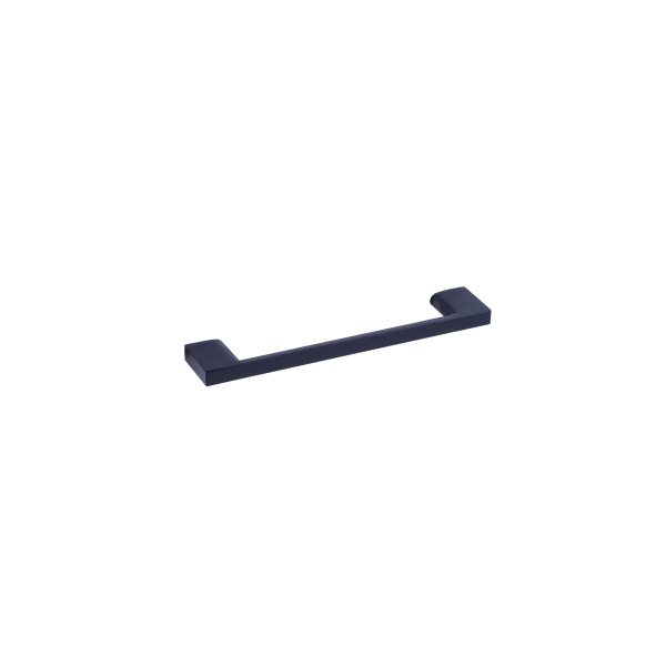Black rectangular cabinet pull with square end caps
