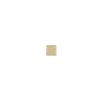 Square brass cabinet knob with rounded edges and brushed finish