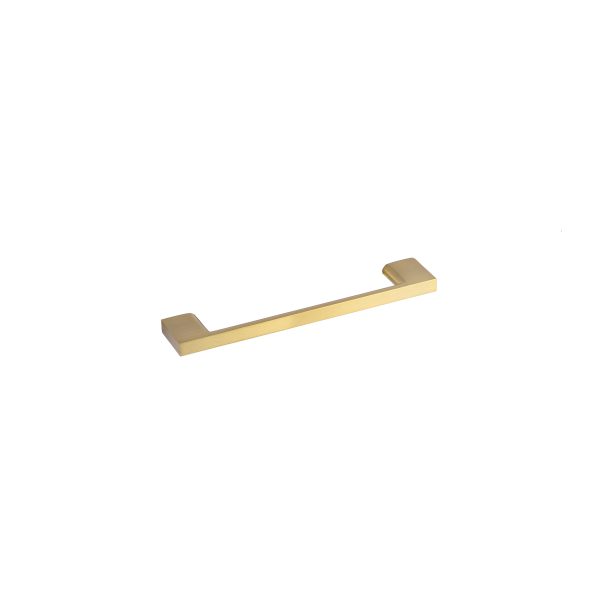 Brushed gold finish cabinet pull handle with square end mounting plates
