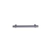 Gray cylindrical metal rod with flanged ends and mounting brackets
