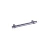 Polished stainless steel cylindrical bar handle with square mounting brackets