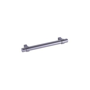 Polished stainless steel cylindrical bar handle with square mounting brackets