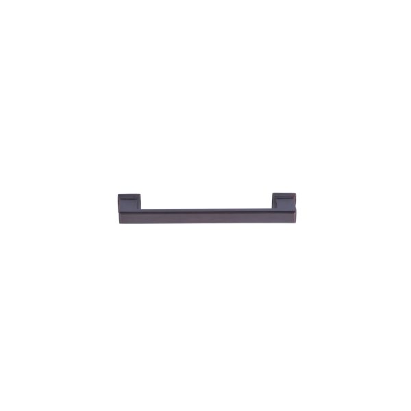 Dark purple cabinet handle with square end caps and horizontal bar design