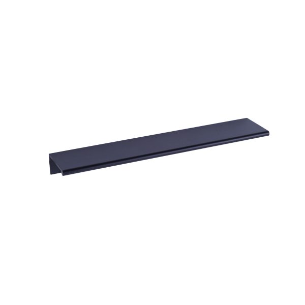 Black metal edge pull handle for cabinet doors