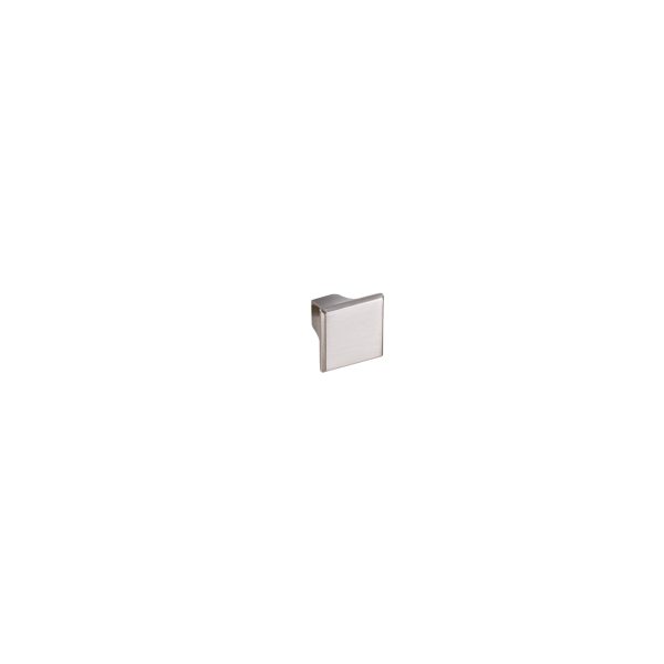 Square brushed nickel cabinet knob with angled top