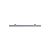 Brushed stainless steel cabinet pull with rounded ends and two mounting holes