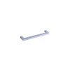 Modern chrome pull handle with square mounting plates on ends
