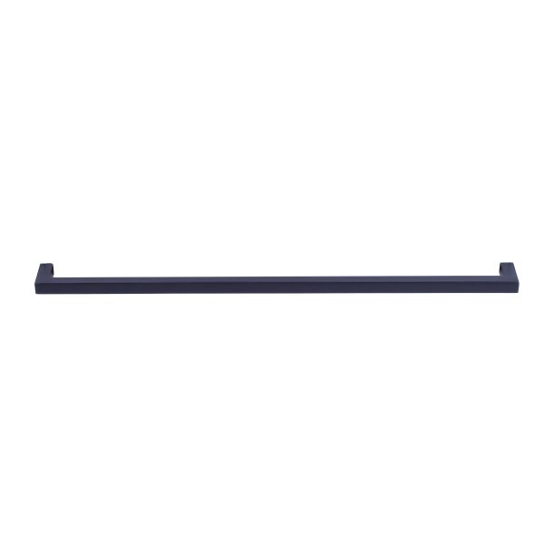 Sleek dark navy blue horizontal drawer pull handle with rectangular end caps