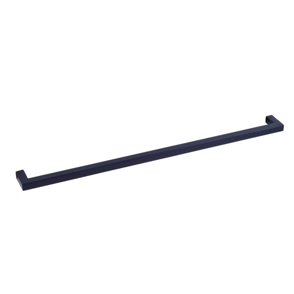 Modern dark navy blue angled towel bar with square end brackets