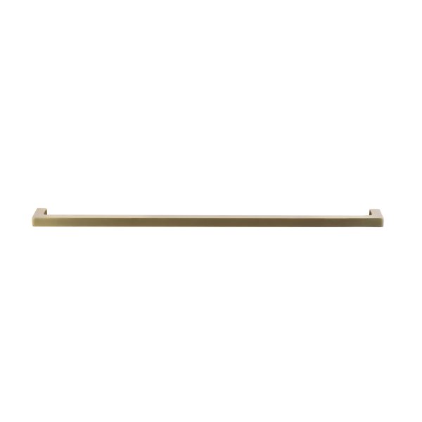 Brushed gold horizontal cabinet pull handle with small end caps