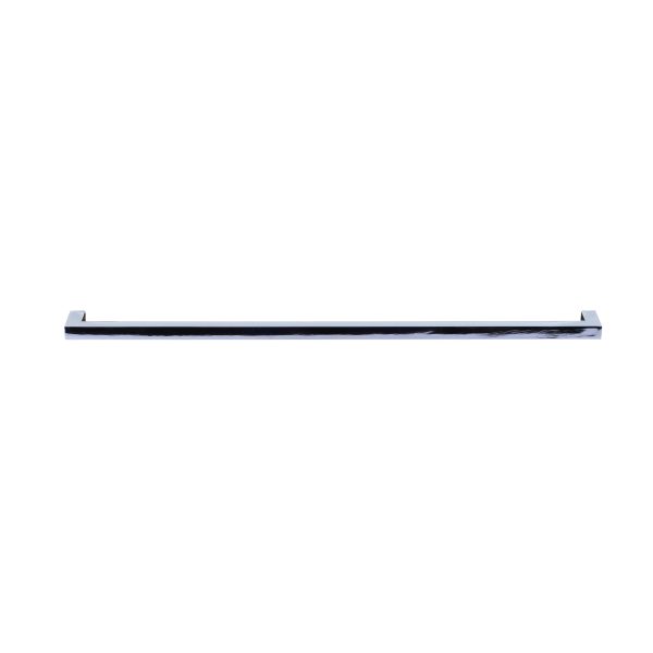 Contemporary black and brushed metal straight towel rail with minimalist design
