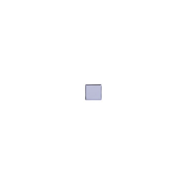 Square chrome cabinet knob with blue finish