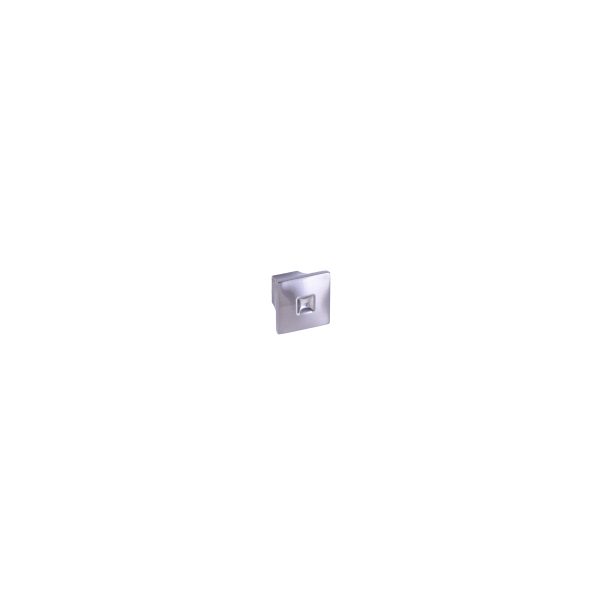 Polished chrome square cabinet knob with embossed square pattern