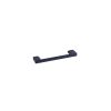 Black rectangular cabinet pull with rounded end caps and mounting brackets