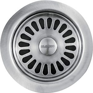 Blanco stainless steel kitchen sink drain strainer with circular design and radial slot pattern