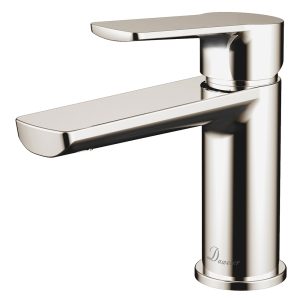 Brushed nickel single-handle bathroom sink faucet with wide rectangular spout by Daweiier