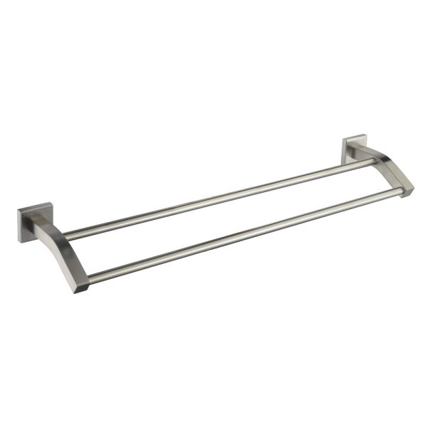 Stainless steel double towel bar with square mounting brackets