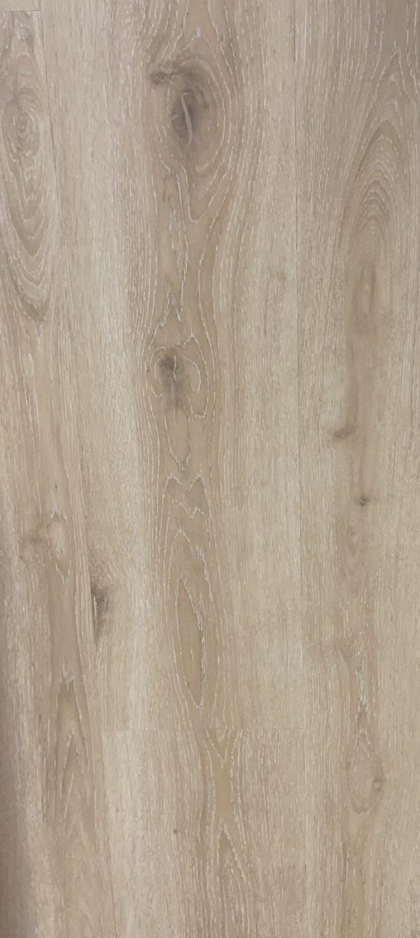 Light beige wood-grain laminate flooring with prominent knots and wood texture details