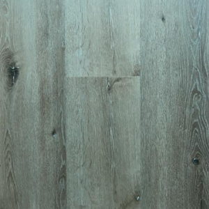 Weathered gray wood grain vinyl plank flooring with knots and distressed wood appearance