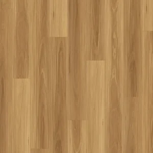 Warm honey-toned wood plank flooring with visible grain patterns