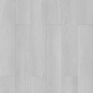 White and light gray wood grain vinyl plank flooring with soft wood texture