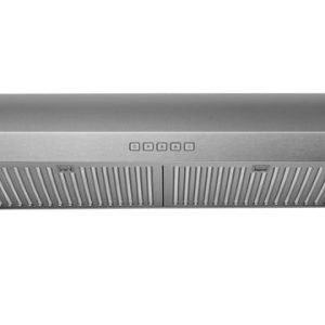 Stainless steel under-cabinet range hood with control buttons