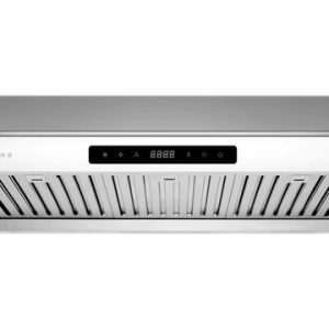 Hauslang stainless steel under-cabinet range hood with digital control panel and ventilation slats