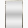 Brushed nickel framed vertical rectangular mirror with beveled edges