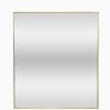 Vertical rectangular mirror with gold-tone metal frame