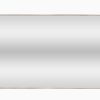 Brushed nickel framed rectangular mirror in landscape layout