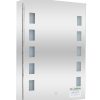 White recessed medicine cabinet with mirrored door and ventilation holes for bathroom storage