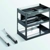 HIGOLD pull-out drawer organizer with three tiers and metal slide-out rails