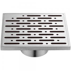 Stainless steel rectangular floor shower drain with linear slot design