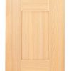 Light oak wood cabinet door front with inset panel design and natural grain finish