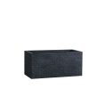 Dark gray rectangular planter box with embossed circular pattern texture