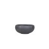 Dark gray bowl-shaped planter with decorative seam detailing