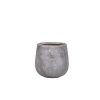 Gray textured concrete round tapered planter pot