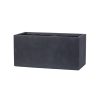Dark gray rectangular concrete planter with angled sides