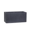 Single dark gray rectangular concrete planter box