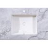 White marble bathroom vanity countertop with gray veining and integrated rectangular undermount sink