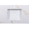 Single white rectangular undermount sink on white marble countertop with gold veining