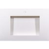 White rectangular framed mirror with mounting holes for bathroom wall installation