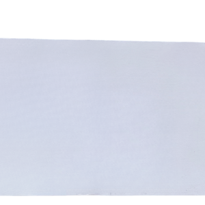 Plain white primed baseboard board without molding or decorative profile