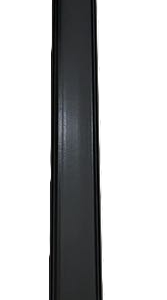Black aluminum door frame rail or track with continuous channel design
