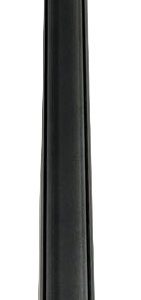 Black aluminum door jamb or frame piece showing side profile with groove detail
