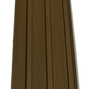 Brown fluted metal column or post with vertical ribbed design